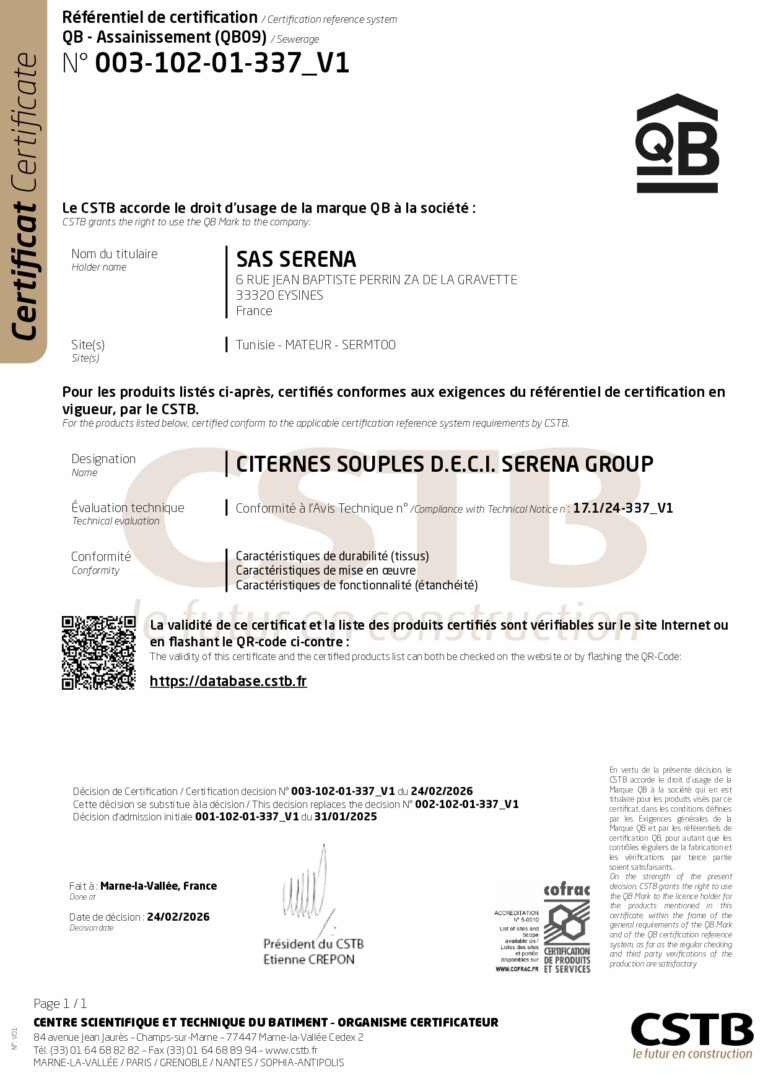 flexibla tankar certifierade